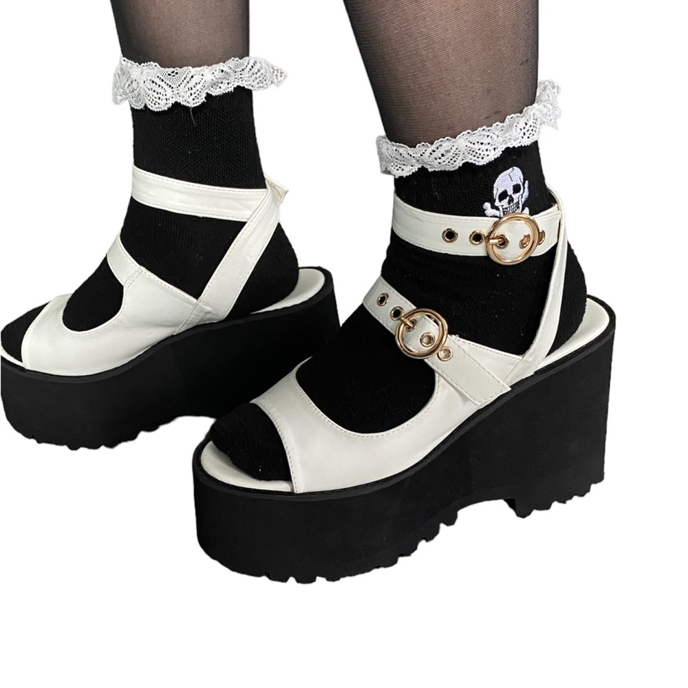 Lemon Drop by DollsKill | NWOT’s platform strappy Y2K gothic grunge sandals - Picture 10 of 10